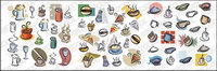 Hand-painted food and drink vector material
