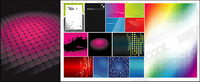 Featured vector background material - dot, checked, lines, flashlight