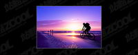 Purple dusk picture material