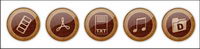 Retro computer icon series of transparent PNG icon