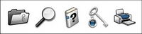 Blue-grey crystal texture complete system icon transparent png