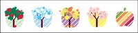 Lovely apple tree theme icon transparent png