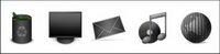 A full set of cool black computer icon transparent png