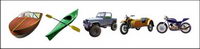 Retro style transport icon png