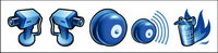 Blue three-dimensional icon png fire safety campaign