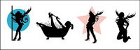 Sexy female silhouette icon material