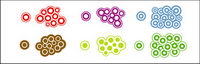 Vector material composition of circular elements