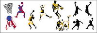 Basketball theme vector material
