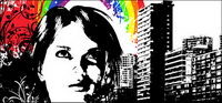 City rainbow patterns  vector
