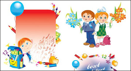 Vector illustration school children