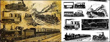 Vector old European train		