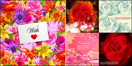 Flowers card background Vector