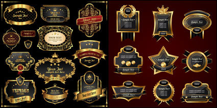 European style golden label Vector