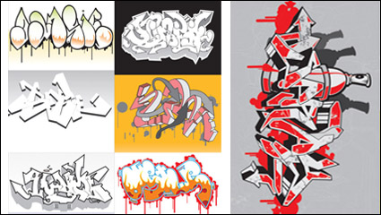 Graffiti Fonts - vector