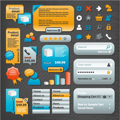 Practical Web Design Elements 02-- vector material