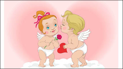 Cute little angel vector material