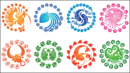Twelve constellations of the creative icon - vector