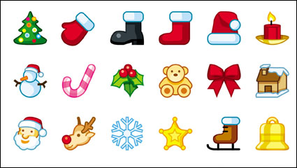 Cartoon Christmas icons - vector