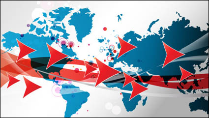Dynamic arrow background vector material -4