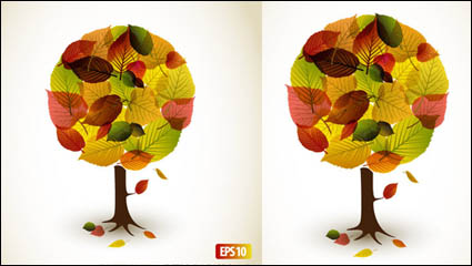 Autumn leaves graphic design vector material -2