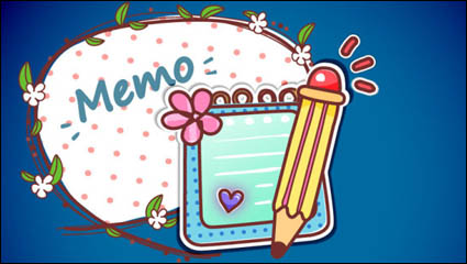 Cartoon label background 01 - vector material