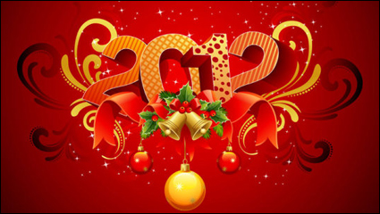 Gorgeous Christmas background 03 - vector material