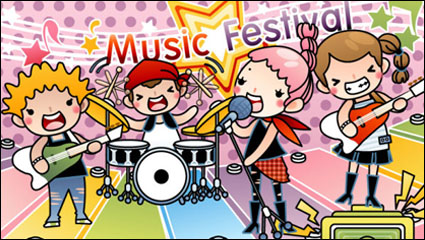 Cartoon Music illustrator 04 - vector material