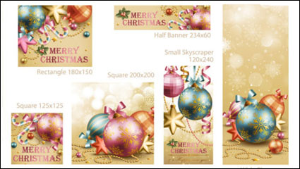 Beautiful Christmas decoration elements 02 - vector material