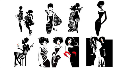 Fashion beauty silhouette - vector material