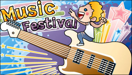 Cartoon Music illustrator 01 - vector material