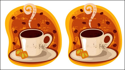 Cartoon coffee cup mount 03 - vector material