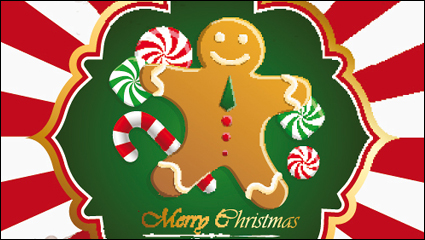 Beautiful Christmas background 02 - vector material