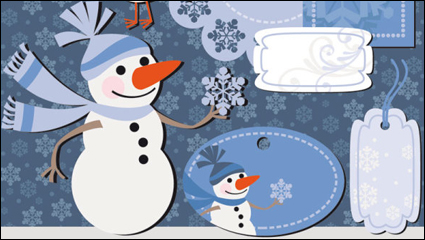 Christmas notes stickers 01 - vector material