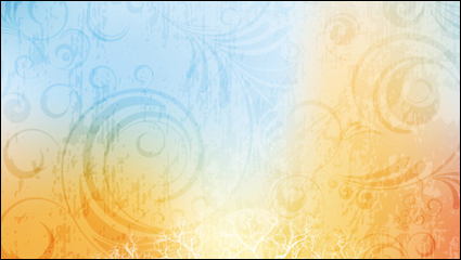 Fancy silhouette background 03 - vector material