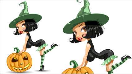 Cartoon beauty image 02 - vector material