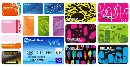 4 sets of business card template vector material