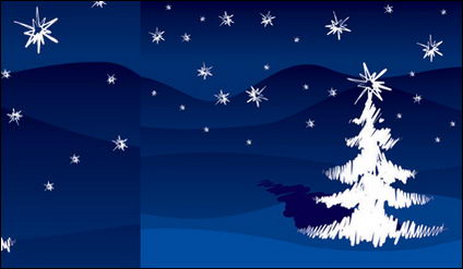 Hand-painted brush strokes Christmas tree vector material