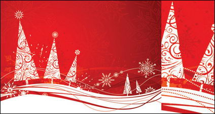 Simple Christmas Tree Snowflake Vector
