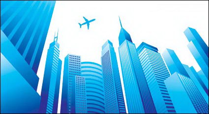City high-rise buildings Vector