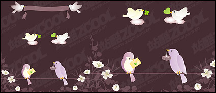 Vector material birdies Baoxin