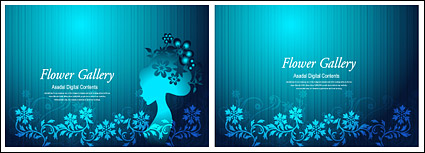 Flower and beauty vector material-3